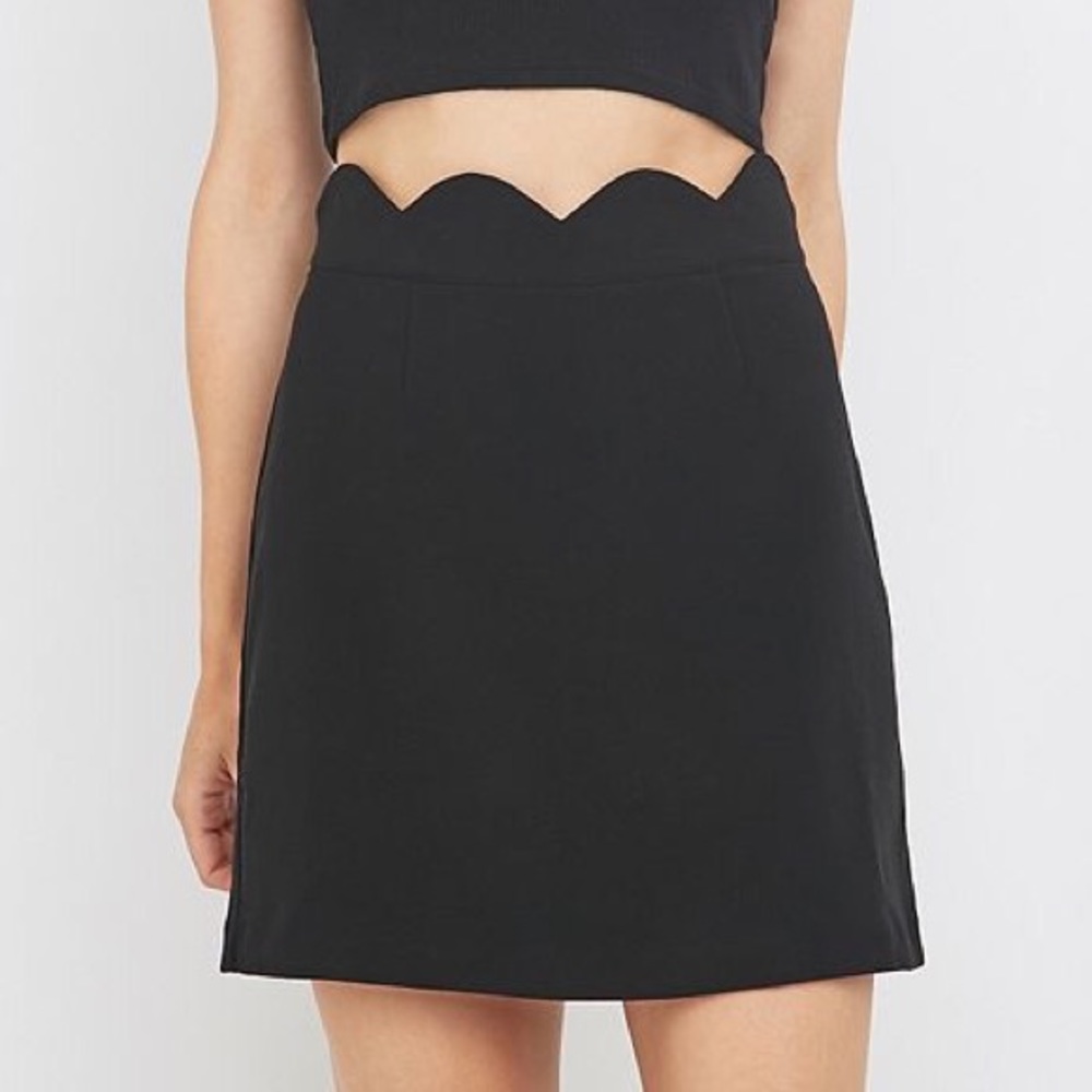 Urban Outfitters Black Scalloped Skirt